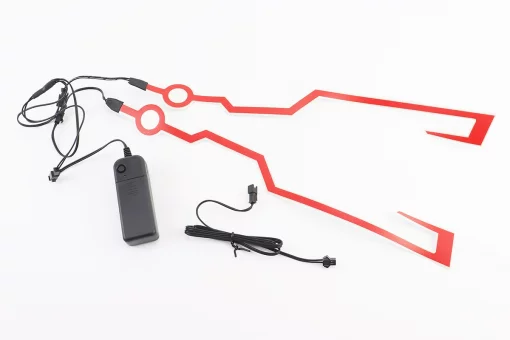 Подсветка LED на мото шлем, 3 режима, красная (без батареек), FIX-360331