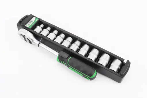 Набір головок торцевих з тріскачкою 1/2" CrV 10шт (8/10/11/12/13/14/15/17/18/19мм) ET-6013, FIX-702178