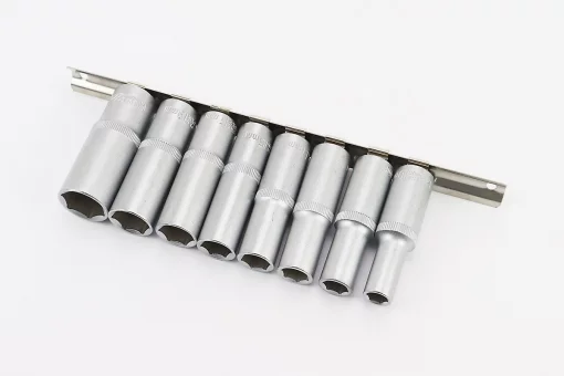 Набор головок торцевых удлиненных на планке 1/2" 8шт (10/12/13/14/15/17/19/22мм) ET-6009, FIX-702184