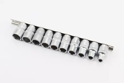 Набор головок торцевых на планке 1/2" 10шт (8/10/12/13/14/15/16/17/18/19мм) ET-6012, FIX-702185