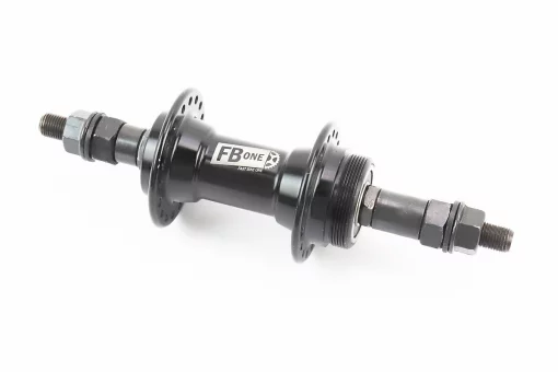 Втулка задняя MTB алюминиевая 14Gx36H под вольнобег, V-brake, 2 пром-подшипники 6200 2RS, крепл. гайка, чёрная FB-A201B,