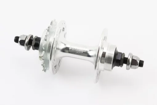 Втулка задняя FIX алюминиевая 14Gx32H с фиксированной передачей 16Т, резьба Flip-Flop, 2 пром-подшипники 6000 2RS, крепл. гайка,