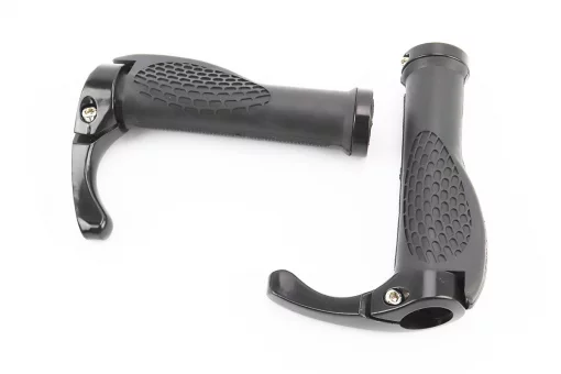 Ручки керма 140мм з затискачем Lock-On, ергономічні з ріжками, чорні, FIX-406292