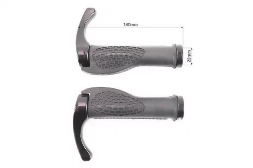 Ручки керма 140мм з затискачем Lock-On, ергономічні з ріжками, чорні, FIX-406292