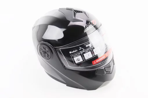 Шлем модуляр, закрытый с откидным подбородком+откидные очки BLD-159 М (57-58см), ЧЕРНЫЙ глянец, FIX-360425