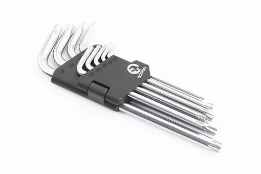 Набір Г-подібних ключів подовжених з отвором TORX (T10/T15/T20/T25/T27/T30/T40/T45/T50) CrV HT-0606, FIX-702188