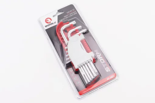 Набор Г-образных ключей с отверстием TORX (T10/T15/T20/T25/T27/T30/T40/T45/T50) S2 PROF HT-1821, FIX-702189