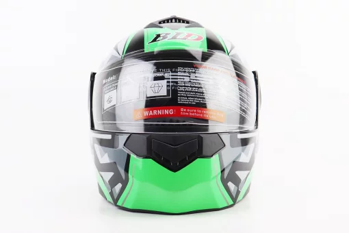 Шлем модуляр, закрытый с откидным подбородком+откидные очки BLD-159 L (59-60см), ЧЕРНО-ЗЕЛЕНЫЙ, FIX-360428