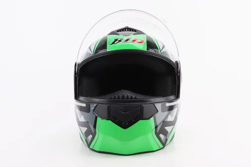 Шлем модуляр, закрытый с откидным подбородком+откидные очки BLD-159 L (59-60см), ЧЕРНО-ЗЕЛЕНЫЙ, FIX-360428