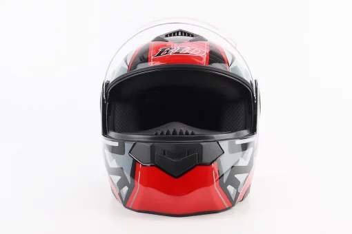 Шлем модуляр, закрытый с откидным подбородком+откидные очки BLD-159 М (57-58см), ЧЕРНО-КРАСНЫЙ, FIX-360429