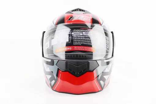 Шолом модуляр, закритий з відкидним підборіддям+відкидні окуляри BLD-159 L (59-60см), ЧОРНО-ЧЕРВОНИЙ, FIX-360430