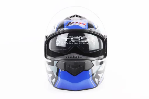 Шлем модуляр, закрытый с откидным подбородком+откидные очки BLD-159 М (57-58см), ЧЕРНО-СИНИЙ, FIX-360431