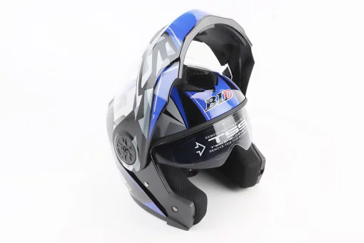 Шлем модуляр, закрытый с откидным подбородком+откидные очки BLD-159 L (59-60см), ЧЕРНО-СИНИЙ, FIX-360432