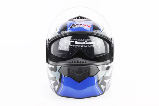 Шлем модуляр, закрытый с откидным подбородком+откидные очки BLD-159 L (59-60см), ЧЕРНО-СИНИЙ, FIX-360432