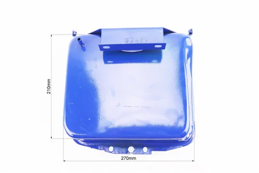 Бак паливний R190N, 270x210x165mm, потайна горловина, отвір під кран паливний, СИНІЙ, FIX-999588