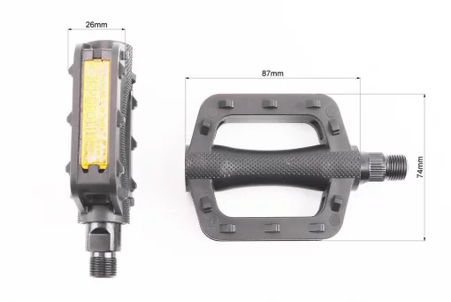 Педали CHILD 9/16" (100x74x26mm) пластиковые, чёрные NW-477, FIX-412143