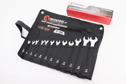 Набір ключів комбінованих 12шт (6/7/8/9/10/11/12/13/14/17/19/22мм) "згорток" DIN3113, STORM XT-1004, FIX-702197