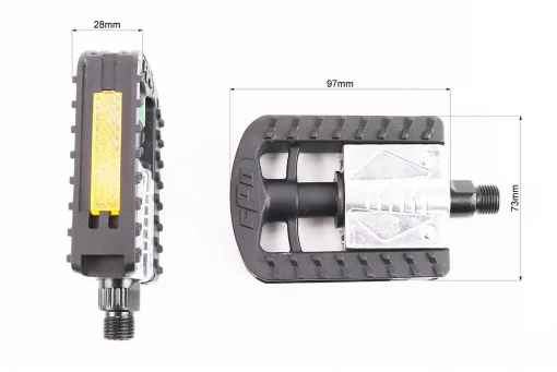 Педалі FOLDING складні 9/16" (109x74x29mm) пластико-алюминієві, чорно-сірі NW-306P, FIX-412145