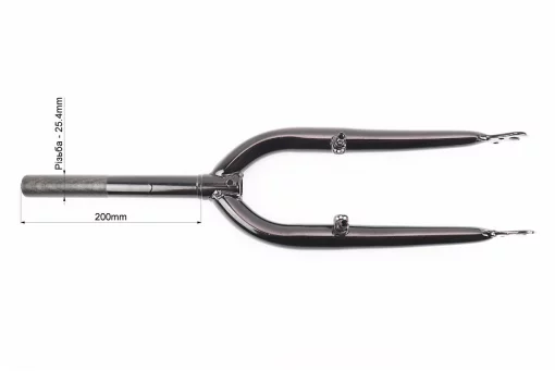 Вилка 20" с резьбой 1" (25,4мм), шток 200мм, V-brake, чёрная, FIX-406430