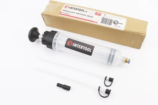 Шприц для технических жидкостей 200мл, 2 насадки AT-3071, FIX-702225