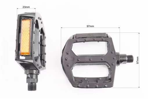 Педали MTB широкие 9/16" (107x100x25mm) алюминиевые, чёрные 808, FIX-406479