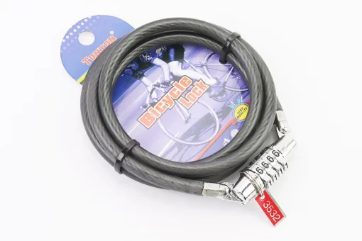 Замок противоугонный тросовый 1200х8мм с 4-х значным кодом, TY417, FIX-414012