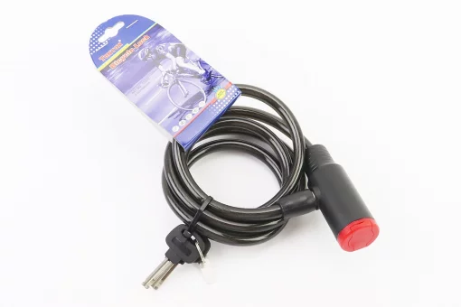 Замок противоугонный тросовый 1500х10мм под ключ, TY503, FIX-414023