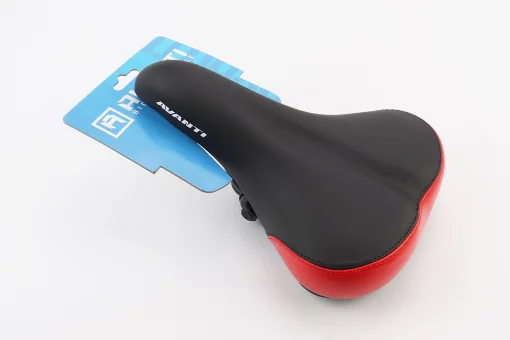 Сидіння MTB 255x180мм, чорно-червоне AVY-6753, FIX-406619