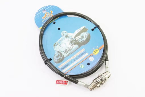 Замок протиугінний тросовий 800х8мм з 4-х значним кодом, FIX-414039