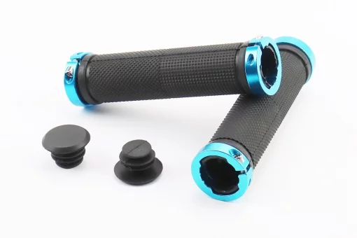 Ручки керма 130мм з затискачем Lock-On з двох сторін, чорно-сині FL-426, FIX-406668