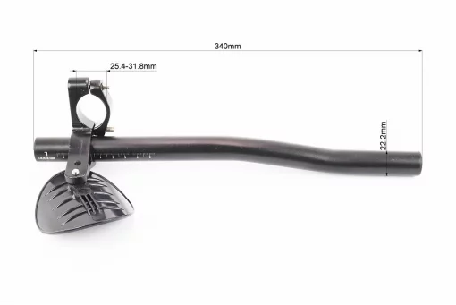 Кермо лежак 22,2/25,4/31,8x340мм, регульований, алюмінієвий, чорний, FIX-406745