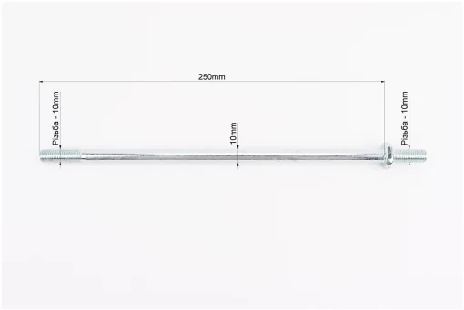 Вісь маятника d10mm; L250mm + гайки, FIX-999720