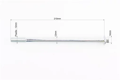 Вісь колеса переднього (під алюм. диск) d12mm; L210mm + гайка, FIX-999722