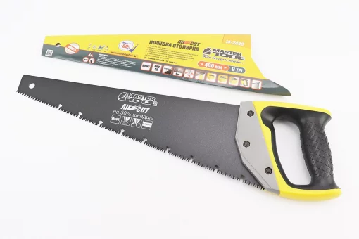 Ножовка по дереву 400мм, 9TPI MAX CUT, закаленный зуб, 3D заточка, тефлоновое покрытие, BLACK ALLIGATOR 14-2440, FIX-702321