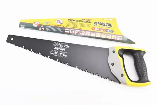 Ножівка по дереву 450мм, 9TPI MAX CUT, загартований зуб, 3D заточування, тефлонове покриття, BLACK ALLIGATOR 14-2445, FIX-702322