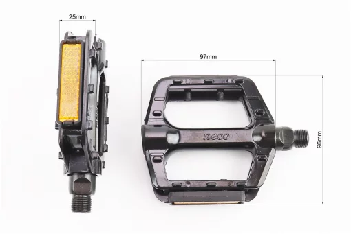 Педали MTB широкие 9/16" (109x93x25mm) алюминиевые, чёрные WP625, FIX-406778