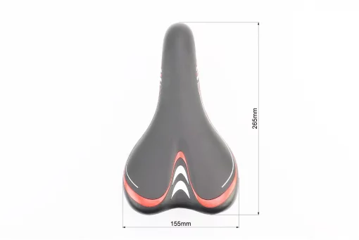 Сидіння MTB 265x155мм, чорно-червоне AVY-6628, FIX-406821