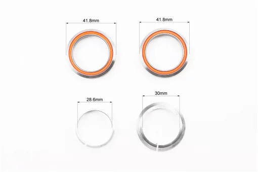 Кермова колонка 1-1/8" (41,8/28,6x41,8/30) безрізьбової вилки, інтегровані, пром-підшипники, чорні KL-B520, FIX-406839