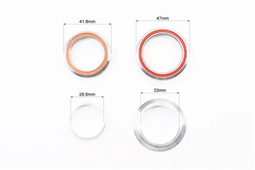 Кермова колонка 1-1/8"х1-1/4" (41,8/28,6x47/33) безрізьбової вилки, інтегровані, пром-підшипники, чорні KL-B560, FIX-406840