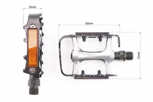 Педалі MTB 9/16" (101x71x23mm) алюмінієві, сріблясто-чорні VM248DU, FIX-406848