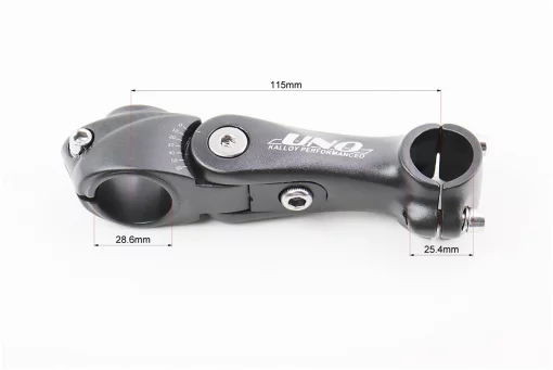 Вынос руля MTB регулируемый 28,6x25,4х115мм, алюминиевый, чёрный AS-828, FIX-406896