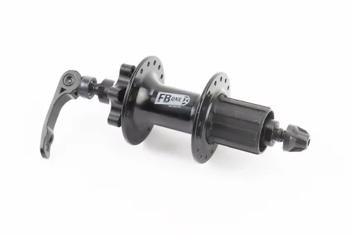 Втулка задняя MTB алюминиевая 14Gx32H под кассету 8-11зв, Disk-brake, 2 пром-подшипники 6200 2RS, крепл. эксцентрик, чёрная