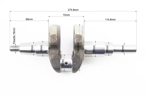 Колінвал 178F (Dшийки-36mm, H-102,4mm) під шпонку D-20mm, FIX-602592