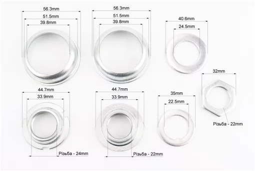 Кріплення каретки BMX з чашками &Oslash;51,5мм, FIX-406956