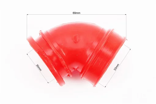 Патрубок фільтра повітряного Suzuki AD50, силікон (ЧЕРВОНИЙ), FIX-363230