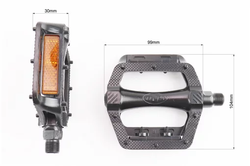 Педали MTB широкие 9/16" (108x105x26mm) алюминиевые, чёрные NWL-305, FIX-406976