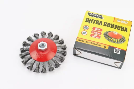 Щетка конусная М14 D-115мм из плетеной проволоки 19-8011, FIX-703079