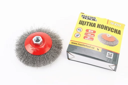 Щетка конусная М14 D-115мм из рифленой проволоки 19-8211, FIX-703082