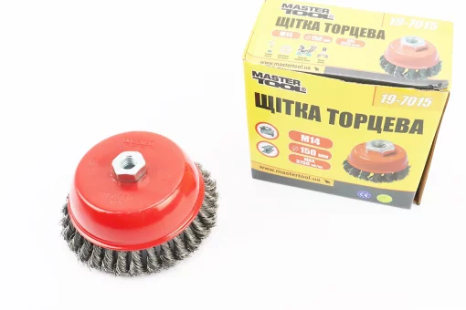 Щітка торцева М14 D-150мм з плетеного дроту 19-7015, FIX-703098