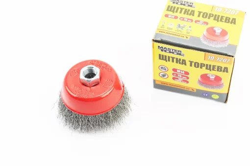 Щетка торцевая М14 D-75мм из рифленой проволоки 19-7207, FIX-703100